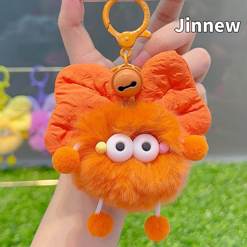 Wholesale Bow Colorful Fur Ball Keychain